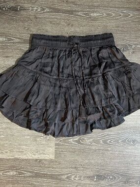 NWT Small Aerie Ruffle Tiered Gray Mini Skirt